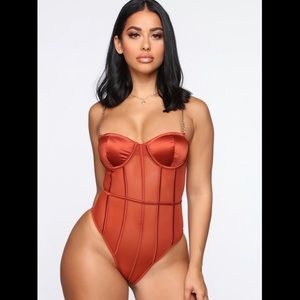Brand new copper bodysuit